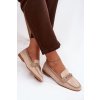 Mokasiny loafersy Dámske s ozdobným prvkom béžove evelora / H8-515 KHAKI (Veľkosť 38)
