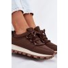 športové tenisky na platforme čokoládovo hnedé riadella / 24898 BROWN (Veľkosť 36)