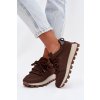 športové tenisky na platforme čokoládovo hnedé riadella / 24898 BROWN (Veľkosť 36)