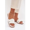 Dámske ploché papuče s bílými pásky marissae / CD377 WHITE (Veľkosť 38)