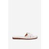 Dámske ploché papuče s bílými pásky marissae / CD377 WHITE (Veľkosť 38)
