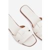 Dámske ploché papuče s bílými pásky marissae / CD377 WHITE (Veľkosť 38)