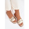 Dámske ploché papuče s zlatými pásky marissae / CD377 GOLD (Veľkosť 36)