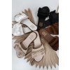Dámske papuče na ploché podešvi s mašľou béžove amivelle / M41 BEIGE (Veľkosť 36)