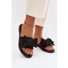 Dámske papuče na nízkom podpätku s mašľou čierne amivelle / M41 BLACK (Veľkosť 36)