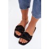 Dámske ploché Sandále s pásky z eko semišu čierne florane / CD381 BLACK (Veľkosť 36)