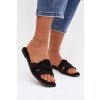 Dámske ploché Sandále s pásky z eko semišu čierne florane / CD381 BLACK (Veľkosť 36)