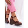 Dámske Sandále na platforme eko koža čokoládovo hnedé parilisse / CH938 BROWN (Veľkosť 36)