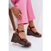 Dámske Sandále na platforme eko koža čokoládovo hnedé parilisse / CH938 BROWN (Veľkosť 36)