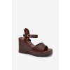 Dámske Sandále na platforme eko koža čokoládovo hnedé parilisse / CH938 BROWN (Veľkosť 36)