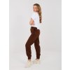 Moderné dámske športové tepláky kód CLM-DR-1107.98 (Farba Tmavo-hnedá, Veľkosť S)