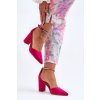 Zamszové pumpy se cyrkoniami fuchsie diamond / QA207P FUSHIA (Veľkosť 41)