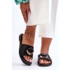 Dámske klapky s ozdobou čierne sherry / YE-725 BLACK (Veľkosť 37)