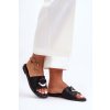 Dámske klapky s ozdobou čierne sherry / YE-725 BLACK (Veľkosť 37)
