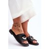 Dámske klapky s ozdobou čierne sherry / YE-725 BLACK (Veľkosť 37)