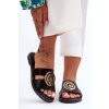 Módní papuče s lesklou ozdobou čierne deep breath / ML269 BLACK (Veľkosť 37)