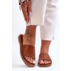 Dámske kožené klapky camel harmony / 55-216 CAMEL (Veľkosť 38)