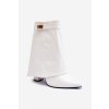 Kožené zateplené členkové topánky na sloupu biele chevie / H2280 BLANCO (Veľkosť 38)