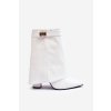 Kožené zateplené členkové topánky na sloupu biele chevie / H2280 BLANCO (Veľkosť 38)