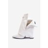 Kožené zateplené členkové topánky na sloupu biele chevie / H2280 BLANCO (Veľkosť 38)