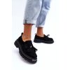 Dámske semišové mokasíny čierne ramvli / NC1322 BLACK (Veľkosť 39)