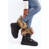 Šnekové Dámske s kožušinou na platforme čierne nabilla / 23N26-6567 BLACK (Veľkosť 39)