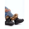 Šnekové Dámske s kožušinou na platforme čierne nabilla / 23N26-6567 BLACK (Veľkosť 39)