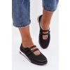 športové Dámske baleríny s pásky čierne farvessa / DKB9927 BLACK (Veľkosť 36)