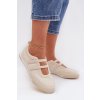 športové Dámske baleríny s pásky béžove farvessa / DKB9927 BEIGE (Veľkosť 36)