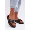 Dámske papuče s zlatým sponou čierne rosivana / DM515 BLACK (Veľkosť 36)
