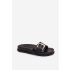 Dámske papuče s zlatým sponou čierne rosivana / DM515 BLACK (Veľkosť 36)