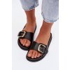 Dámske papuče s zlatým sponou čierne rosivana / DM515 BLACK (Veľkosť 36)