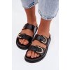 Eko kožené Dámske papuče s pásky čierne rosinessa / DM576 BLACK (Veľkosť 36)