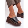 Dámske Sandále na platforme a platforme so zlatými sponami čierne farinelle / DM486 BLACK (Veľkosť 36)