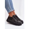 Dámske tenisky na platforme s ozdobným detailom čierne iselora / 24SP26-4757 BLACK (Veľkosť 36)