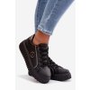 Dámske tenisky na platforme s ozdobným detailom čierne iselora / 24SP26-4757 BLACK (Veľkosť 36)