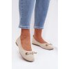 Baleríny s mašľou béžove amelivra / 25BL02-9048 BEIGE (Veľkosť 36)