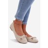 Baleríny s mašľou béžove amelivra / 25BL02-9048 BEIGE (Veľkosť 36)