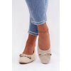 Baleríny s mašľou béžove amelivra / 25BL02-9048 BEIGE (Veľkosť 36)
