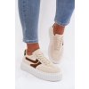 Dámske tenisky na platforme s z eko semišuem béžove cadrina / A88-225 BEIGE (Veľkosť 36)