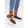 Dámske tenisky na platforme z eco semišu hnedé cadrina / A88-225 BROWN (Veľkosť 36)
