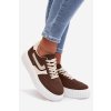 Dámske tenisky na platforme z eco semišu hnedé cadrina / A88-225 BROWN (Veľkosť 36)