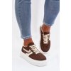 Dámske tenisky na platforme z eco semišu hnedé cadrina / A88-225 BROWN (Veľkosť 36)