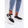 Dámske tenisky na platforme z eco semišu čierne cadrina / A88-225 BLACK (Veľkosť 36)