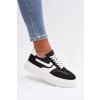 Dámske tenisky na platforme z eco semišu čierne cadrina / A88-225 BLACK (Veľkosť 36)