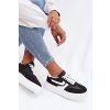 Dámske tenisky na platforme z eco semišu čierne cadrina / A88-225 BLACK (Veľkosť 36)