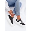 Dámske tenisky na platforme z eco semišu čierne cadrina / A88-225 BLACK (Veľkosť 36)