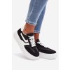 Dámske tenisky na platforme z eco semišu čierne cadrina / A88-225 BLACK (Veľkosť 36)