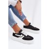 Dámske tenisky na platforme z eco semišu čierne cadrina / A88-225 BLACK (Veľkosť 36)