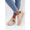 Dámske tenisky na platforme béžove galleria / A021 BEIGE (Veľkosť 36)